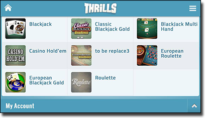 Thrills mobile blackjack casino for international players