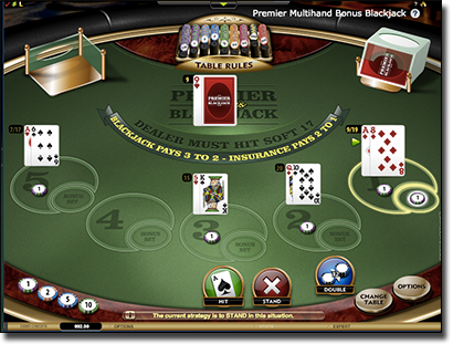 All Slots Casino - Premier Multihand Bonus Blackjack